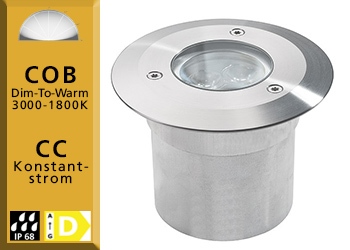 OPTALE BL hohes Gehäuse IP54/IP68 in breitstrahlend und Dim-To-Warm, überfahrbar 20388DWH