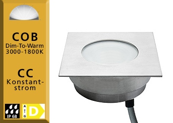LED SHINE quadra sink IP68 in breitstrahlend und Dim-To-Warm, begehbar