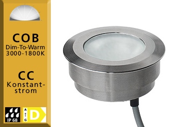 LED SHINE sink IP68 in breitstrahlend und Dim-To-Warm, begehbar